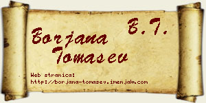 Borjana Tomašev vizit kartica